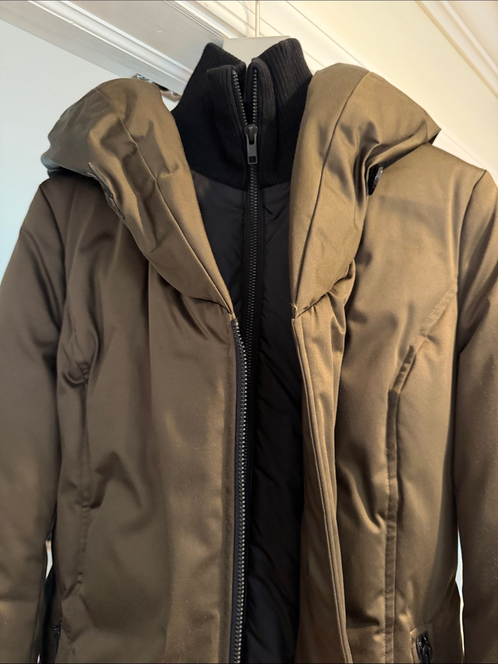Soia & Kyo Olive Green Hooded Puffer Coat XS - Picture 2 of 4